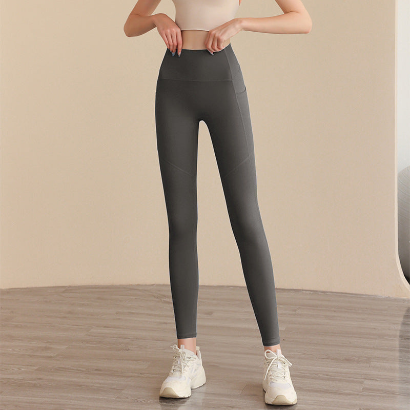 Side Pocket Bare Skin Feel Yoga Pants