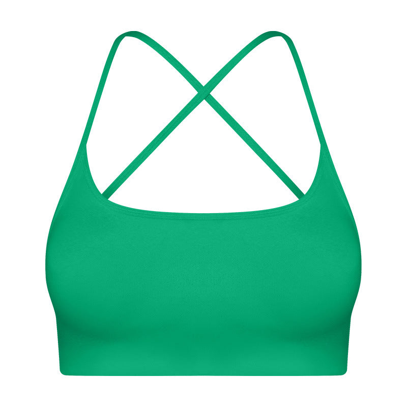 Cross Back Padded Sports Bra - Medium Impact Support