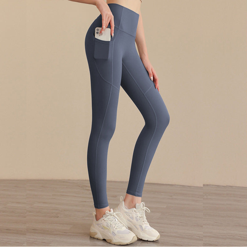 Side Pocket Bare Skin Feel Yoga Pants