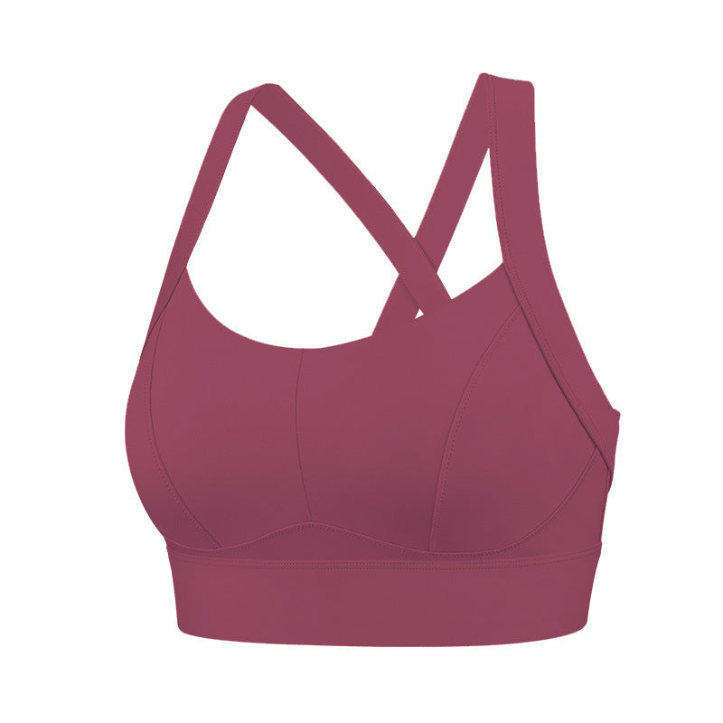 High-Intensity Running Sports Bra - Anti-Vibration Pull-Through Support Bra