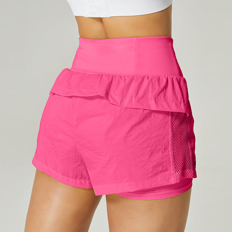 Cool Mesh Yoga Shorts - High Waisted Breathable Sports Shorts