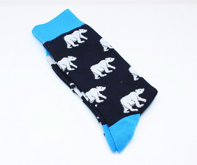 Fun Animal Print Crew Socks - Novelty Cotton Socks for Men & Women