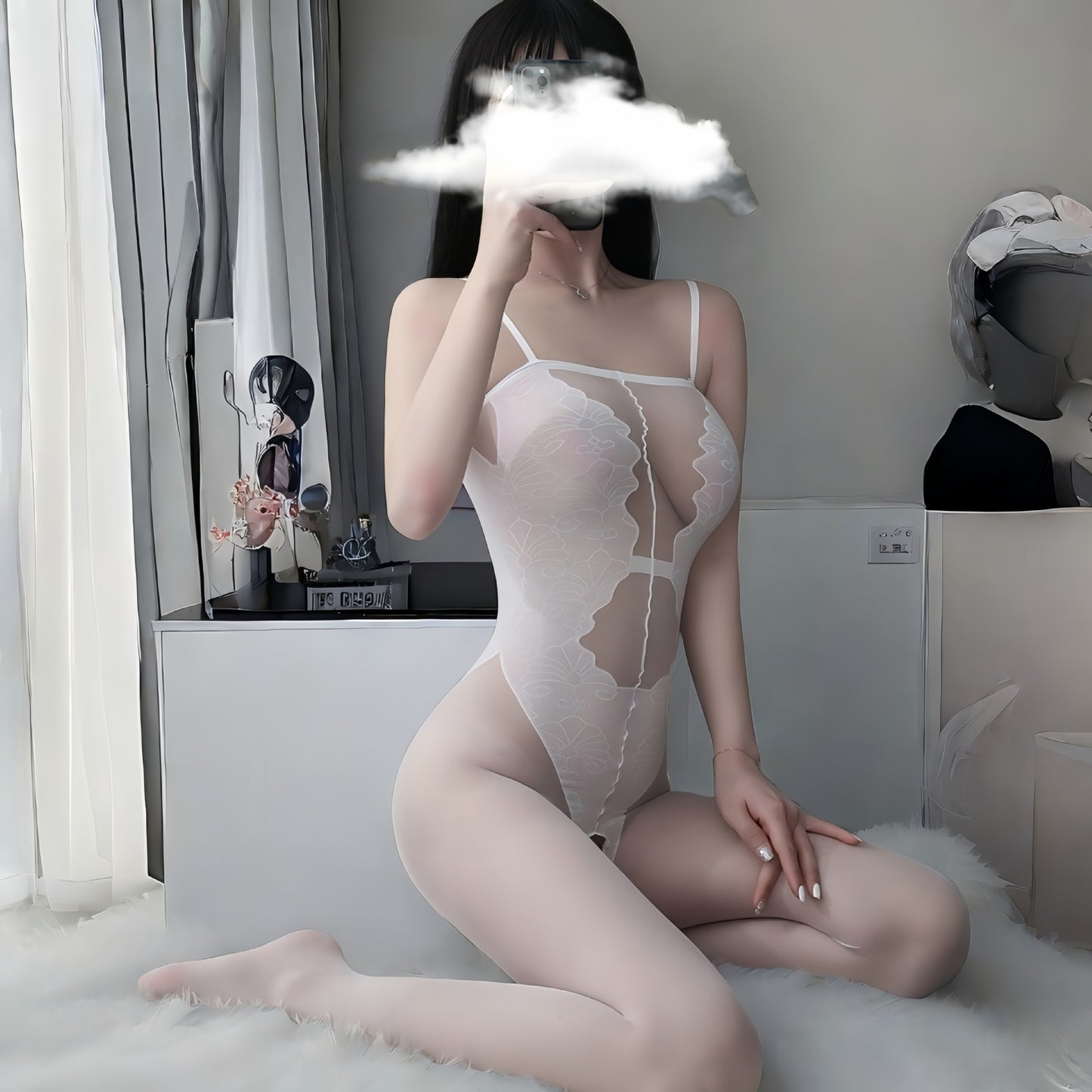 Sexy Pure Desire Sheer Black Lingerie Set