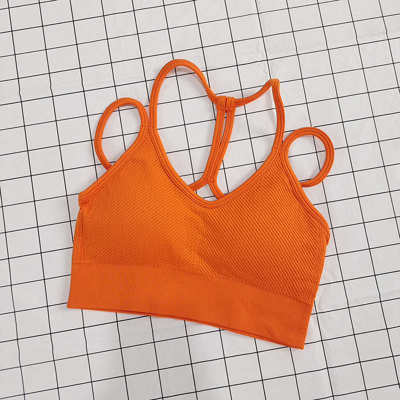 Nude feel sport bra with crisscross back