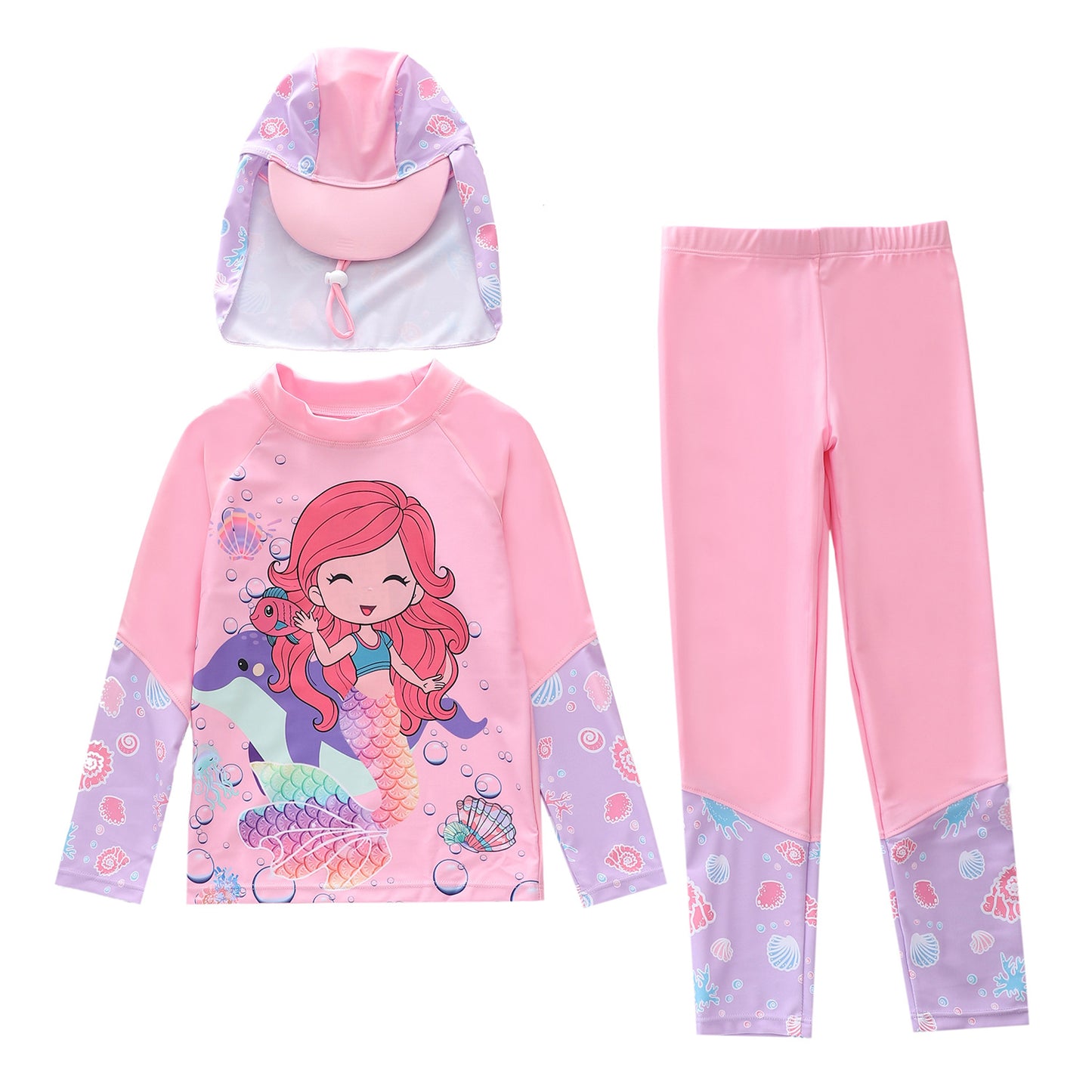 Children's Long Sleeve Rash Guard and Leggings Set