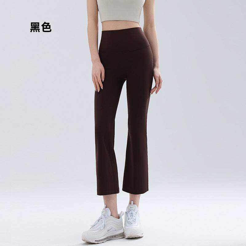 High Waisted Flared Yoga Pants Women - Cropped Micro Flare Fitness Leggings