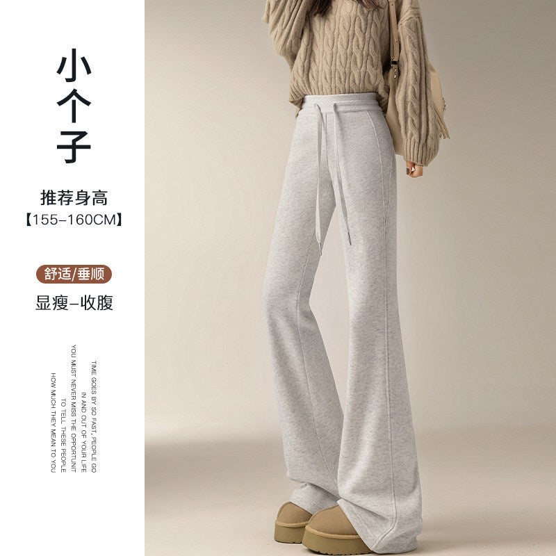 微喇运动裤女春秋2025新款高腰垂感阔腿喇叭裤休闲美式裤子喇叭裤