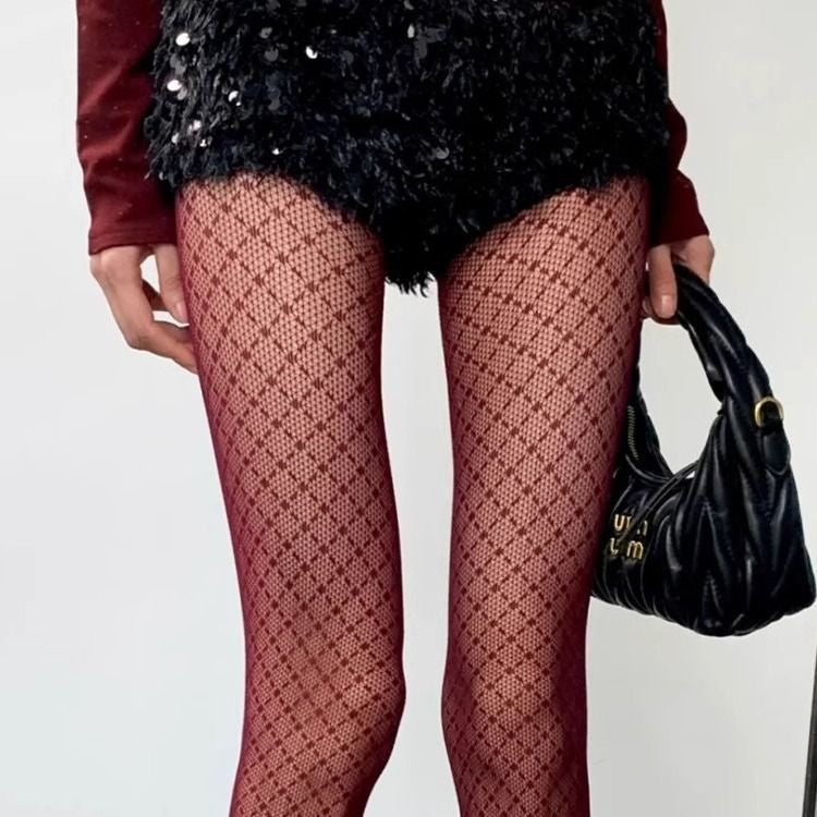 Lace Floral Mesh Tights - Sheer Patterned Pantyhose for Women