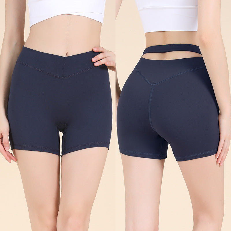 High Waisted Drawstring Yoga Shorts Butt Lifting Seamless Active Shorts