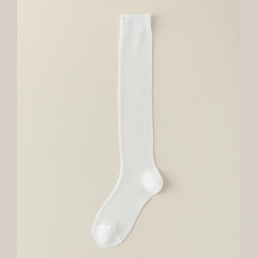 Sheer Knee High Socks with Lace Trim - Thin Summer Fashion Stockings