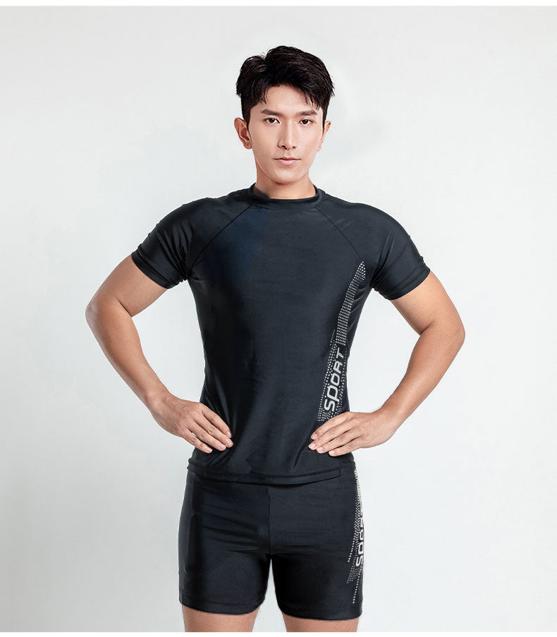 Men's Sportswear Swim Shorts Set - Five Inch Trunks & T-Shirt