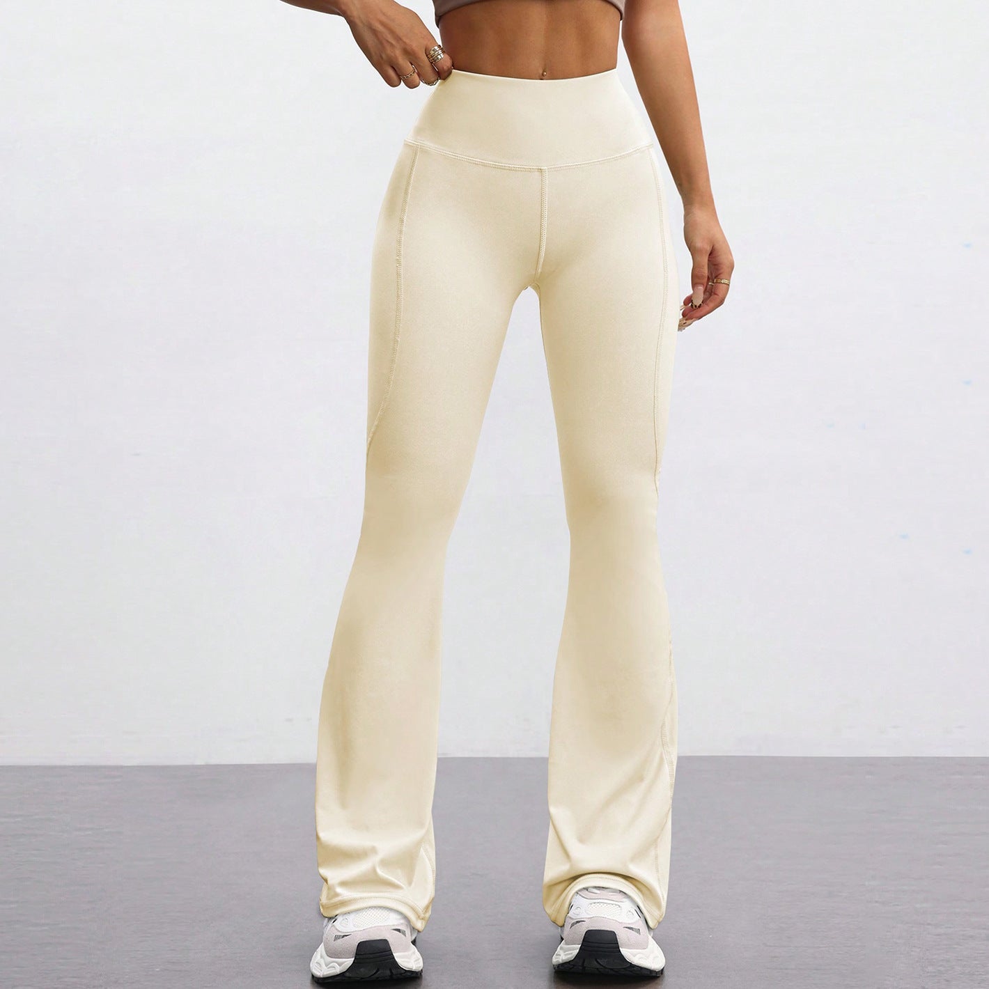 High Waisted Flared Yoga Pants Butt Lifting Naked Feel Stretch Quick Dry