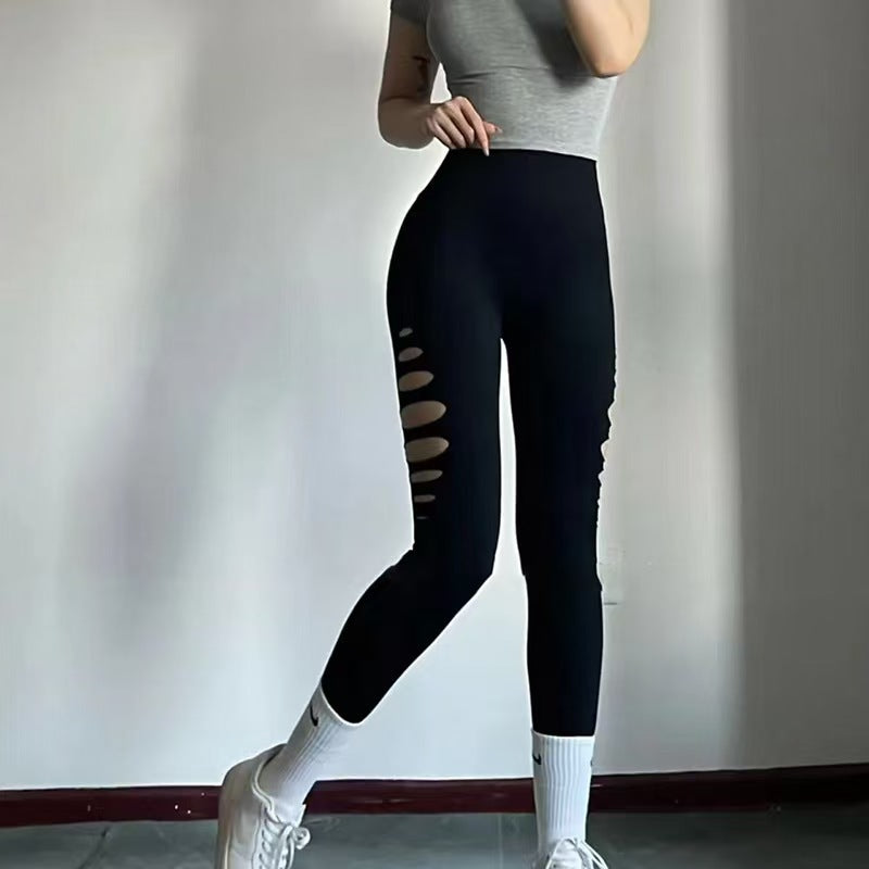 High Waisted Cut Out Leggings Butt Lifting Seamless Yoga Pants