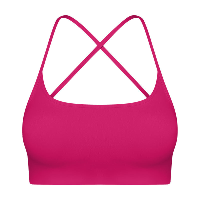 Cross Back Padded Sports Bra - Medium Impact Support