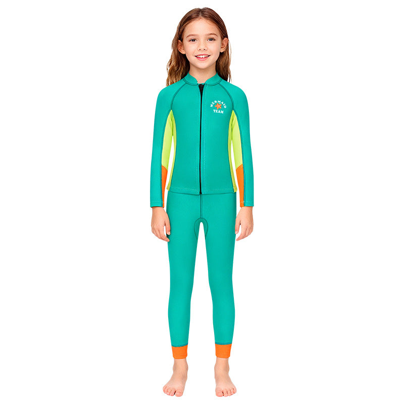 2.5mm Split Long Sleeve Girl's Swimwear Rash Guard