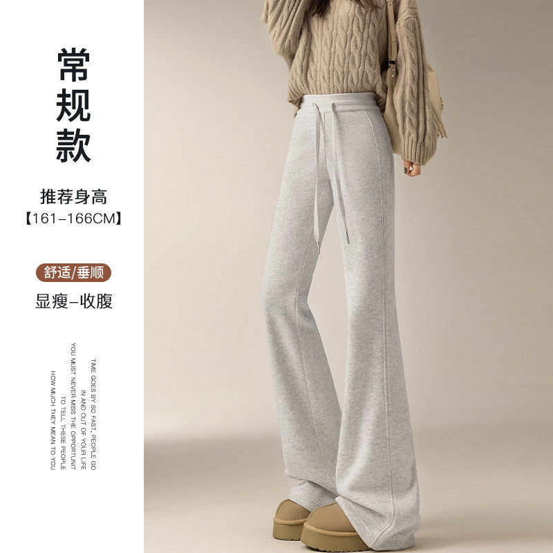 微喇运动裤女春秋2025新款高腰垂感阔腿喇叭裤休闲美式裤子喇叭裤