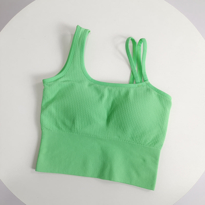 Asymmetric Strap Breathable Wireless Sports Bra