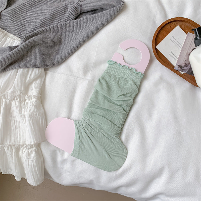 Ballet Style Ruffled Leg Warmers Footless Socks - Scrunch Leg Covers