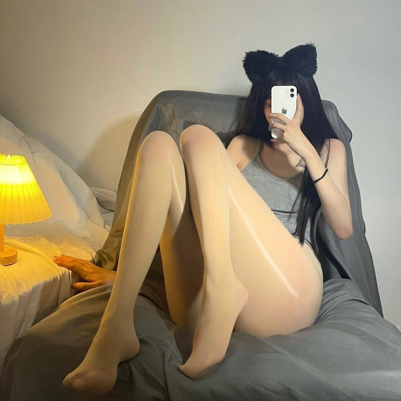 Sexy Black Fishnet Open-Crotch Suspender Stockings