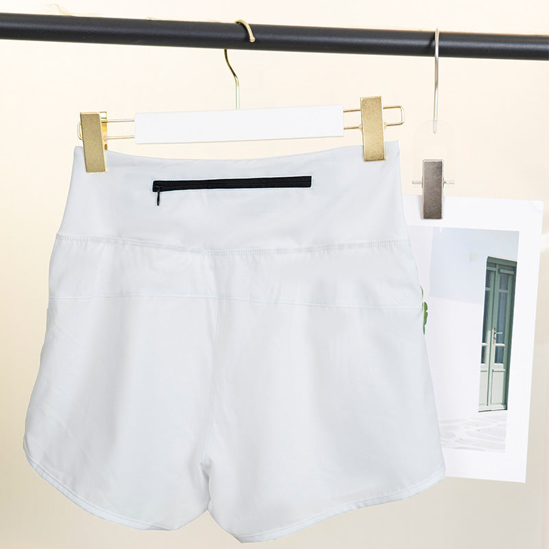 High-waisted anti-showthrough shorts women - breathable quick-dry summer fitness shorts with hidden pockets