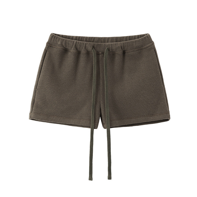 low rise drawstring shorts, cotton lounge shorts, summer active shorts