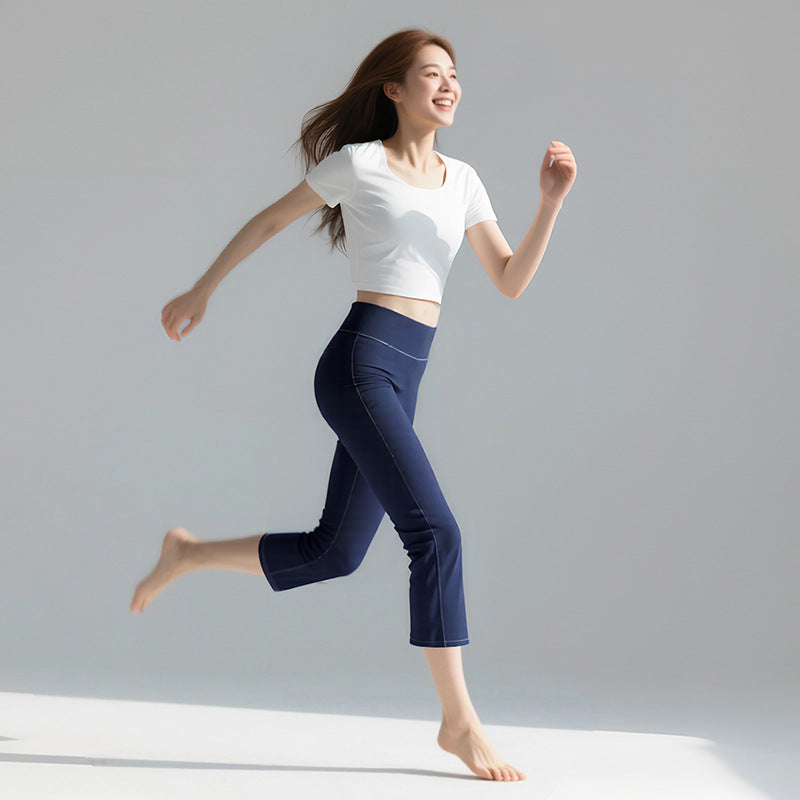 High-Waisted 7/8 Yoga Leggings for Women - Flare Capri Activewear