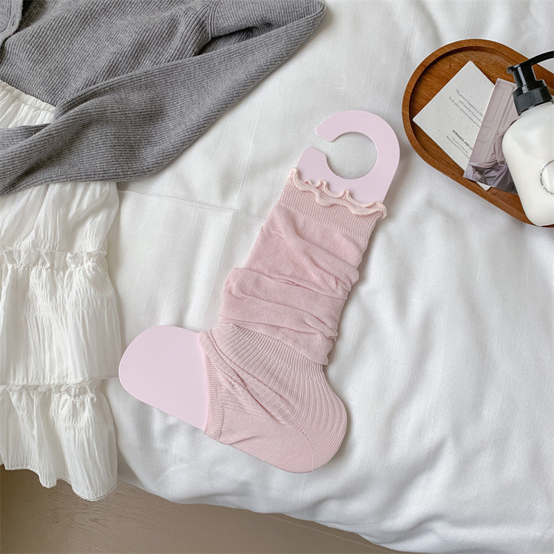 Ballet Style Ruffled Leg Warmers Footless Socks - Scrunch Leg Covers