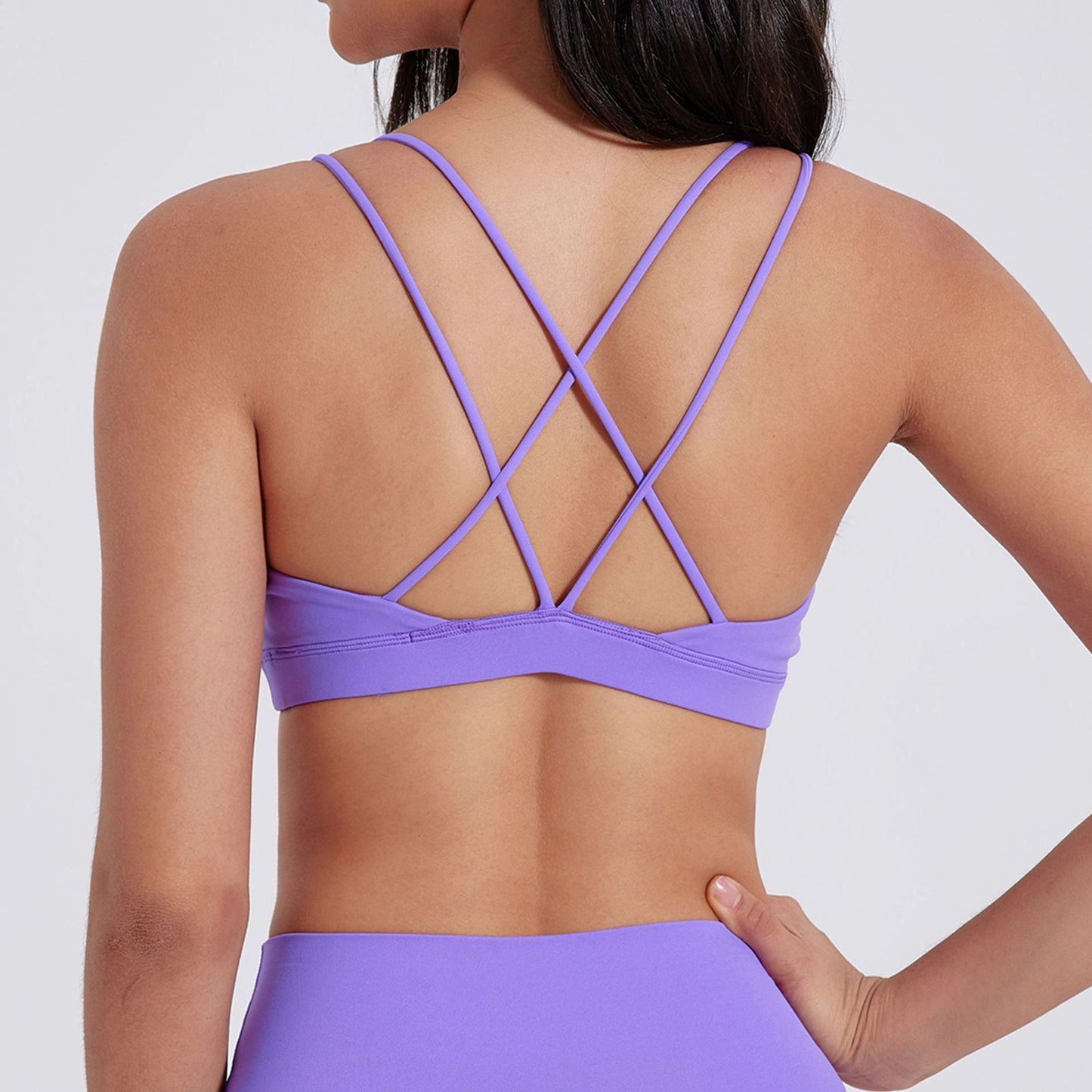 Bare Feel Cross-Back Sports Bra: Breathable Yoga Crop with Supportive Straps