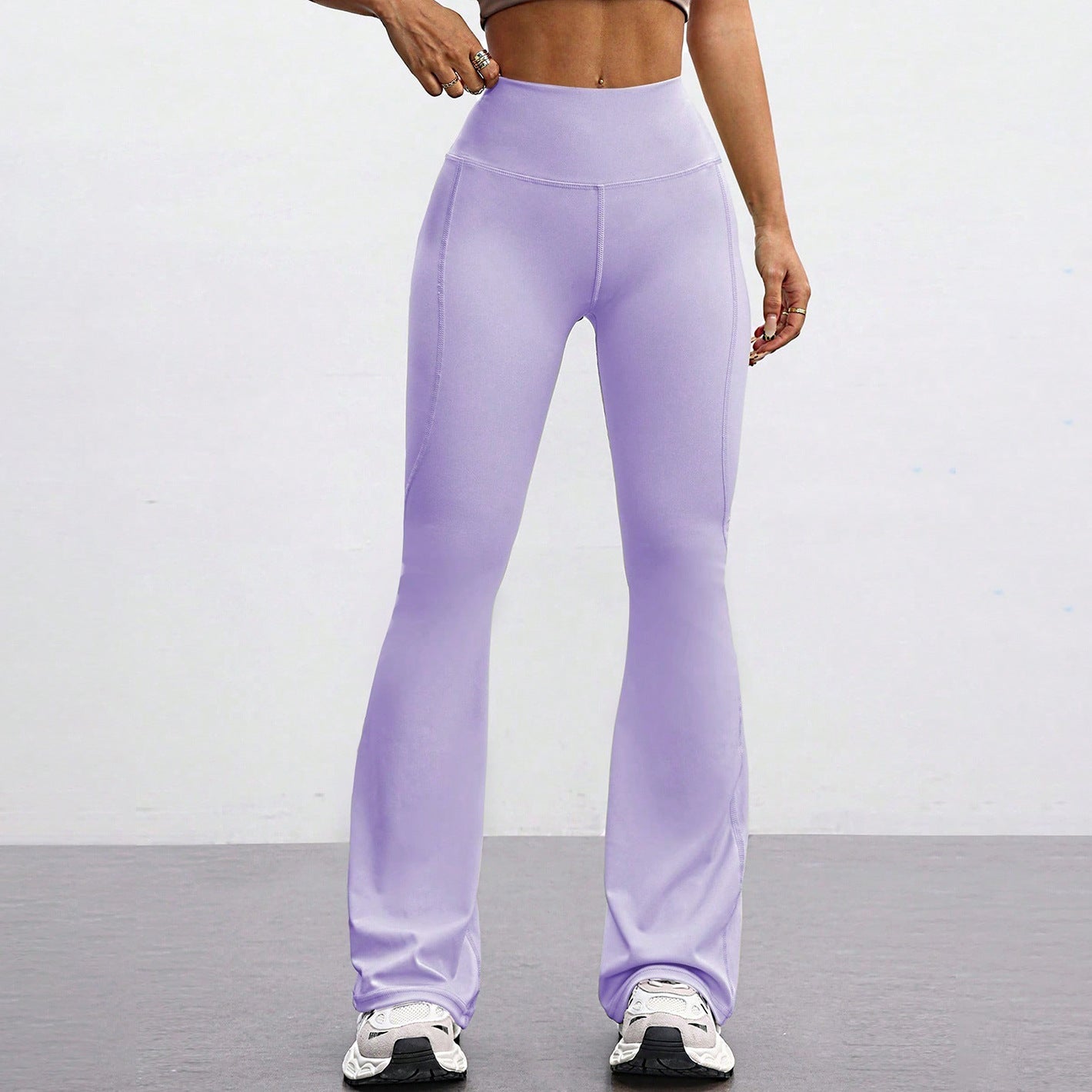 High Waisted Flared Yoga Pants Butt Lifting Naked Feel Stretch Quick Dry