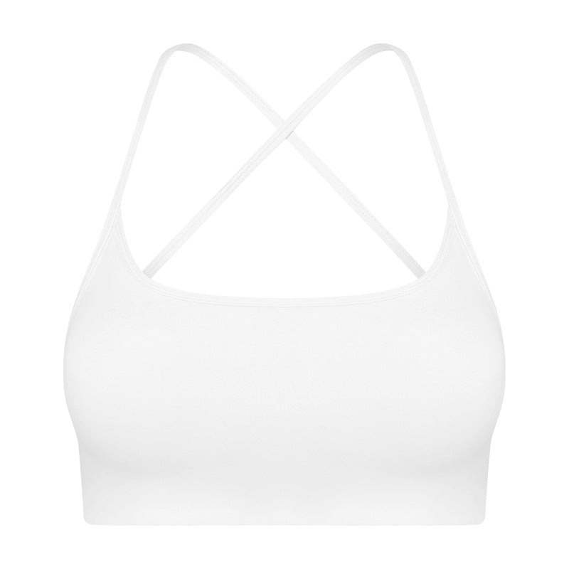 Cross Back Padded Sports Bra - Medium Impact Support
