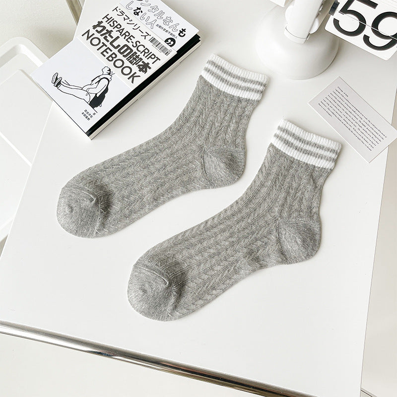 Women's Breathable Mesh Mid-Calf Socks Summer Thin Hollow Out