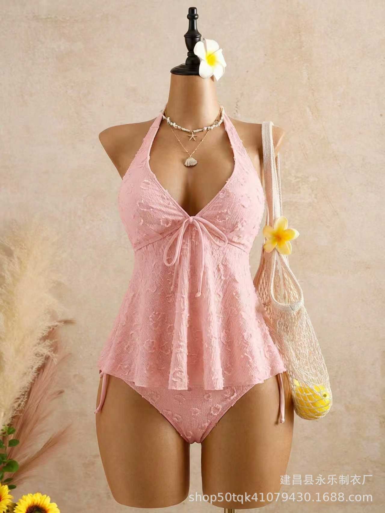 V-neck tie-front camisole lingerie top