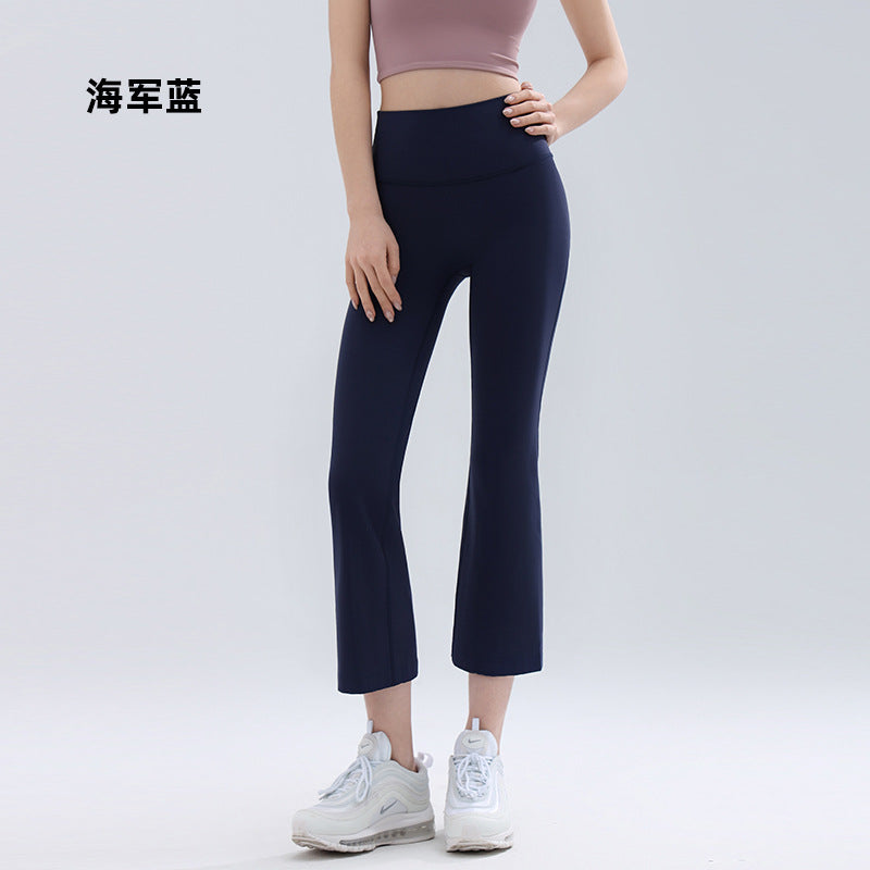 High Waisted Flared Yoga Pants Women - Cropped Micro Flare Fitness Leggings