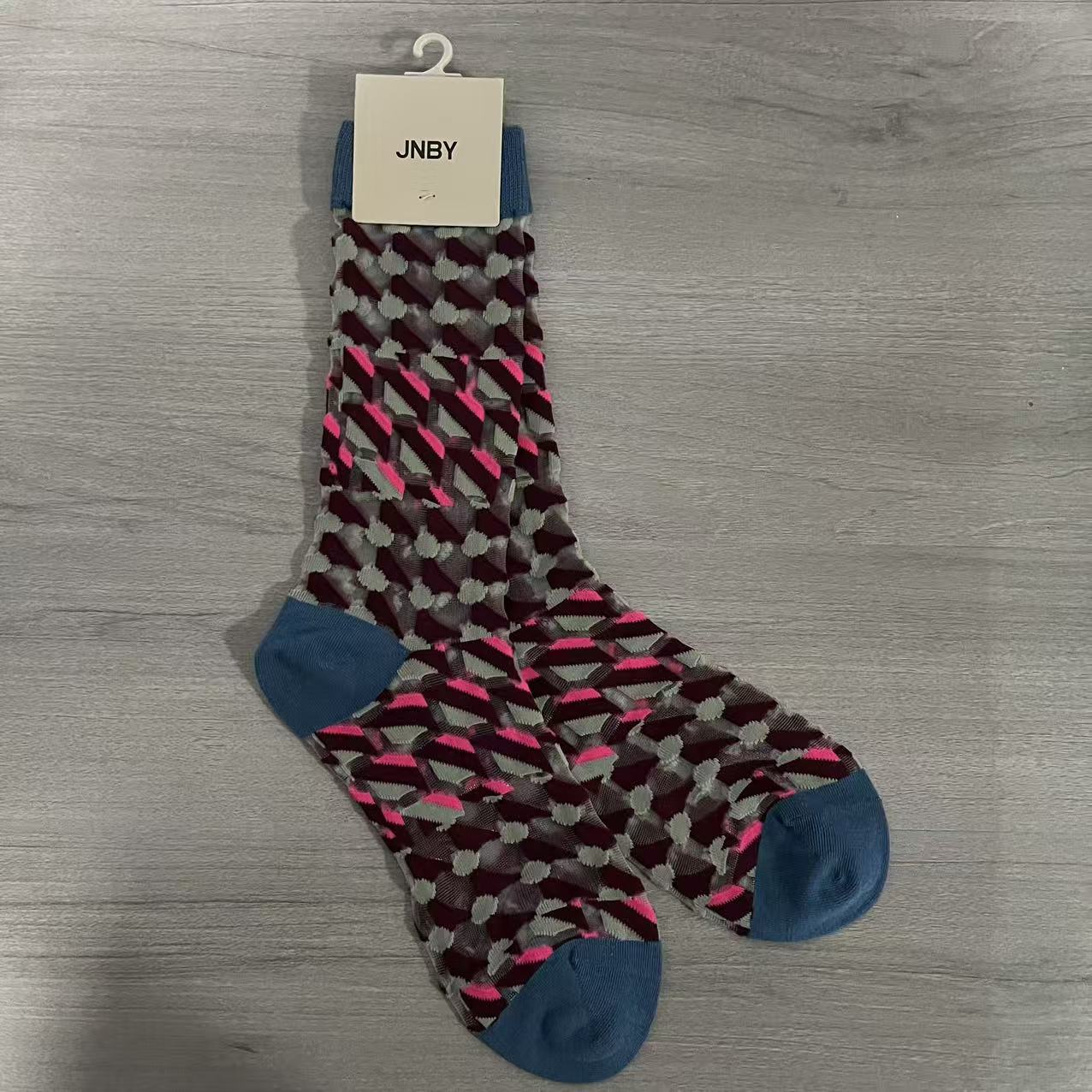 Vintage Jacquard Mid-Calf Socks for Women - Retro Patterned Crew Socks