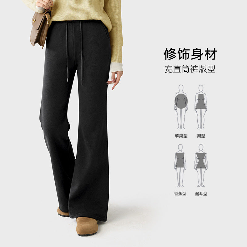 微喇运动裤女春秋2025新款高腰垂感阔腿喇叭裤休闲美式裤子喇叭裤