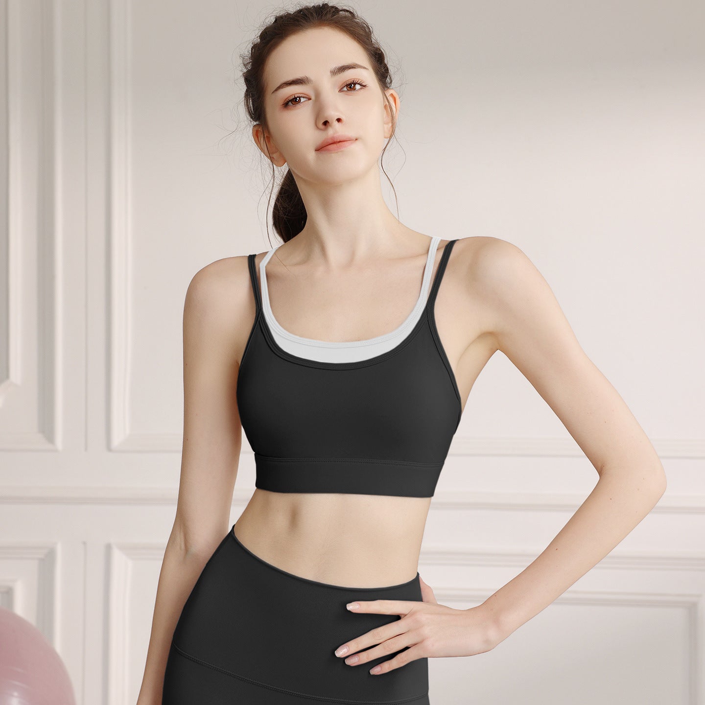 Fixed Cup Sports Bra for Women - Shockproof Support Running Training Fitness Yoga Cross Back Bra