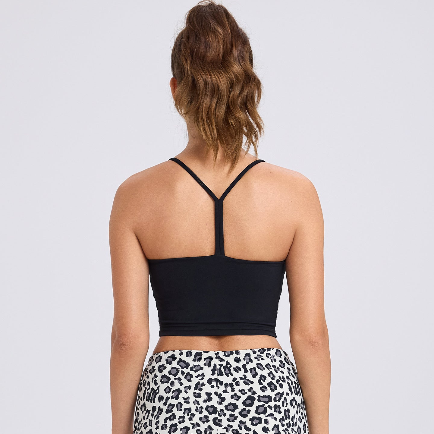 Cross-Back Workout Vest with Built-In Bra - Stretchy Yoga Tank