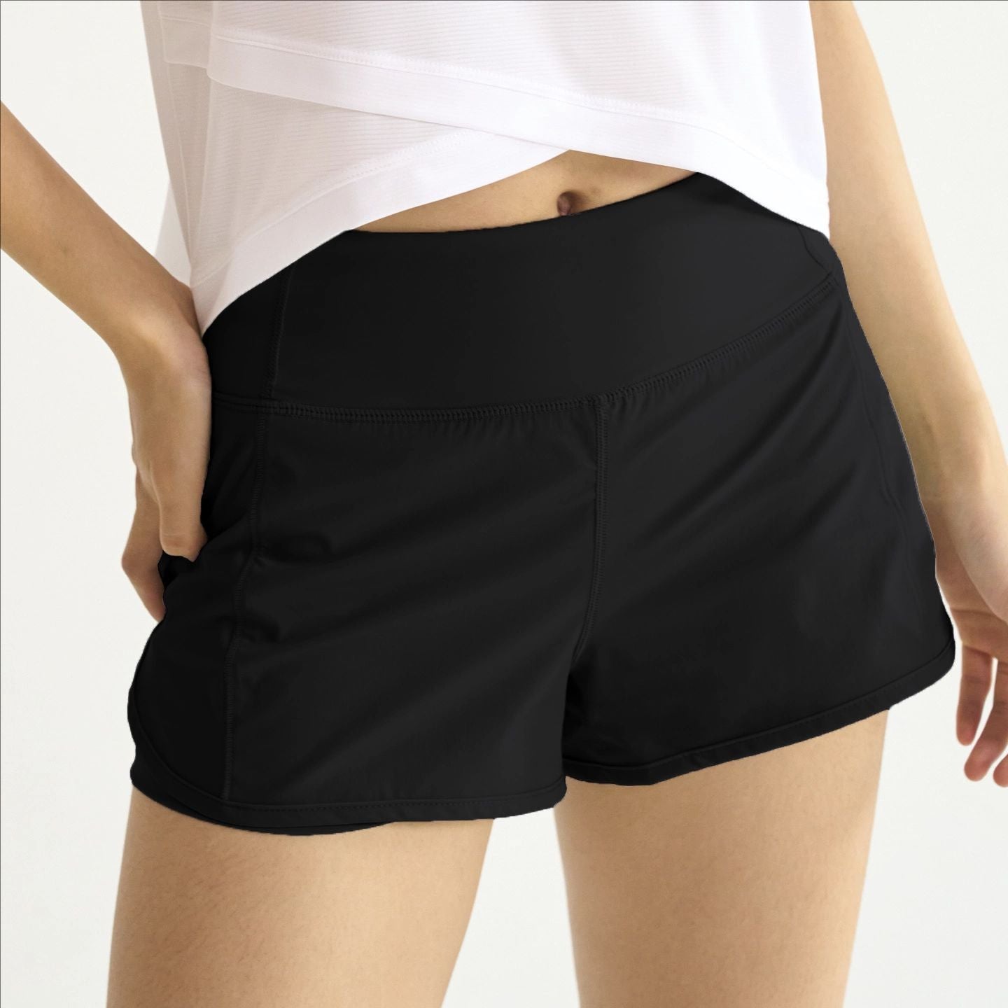 High-waisted active shorts women summer breathable no-see-through running pants