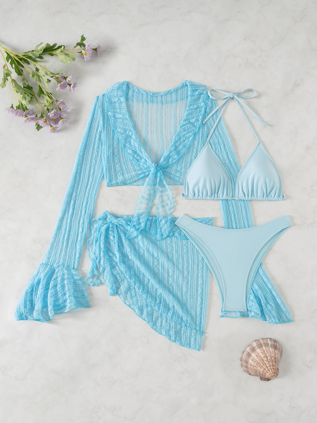 Mesh Wrap Bikini Set
