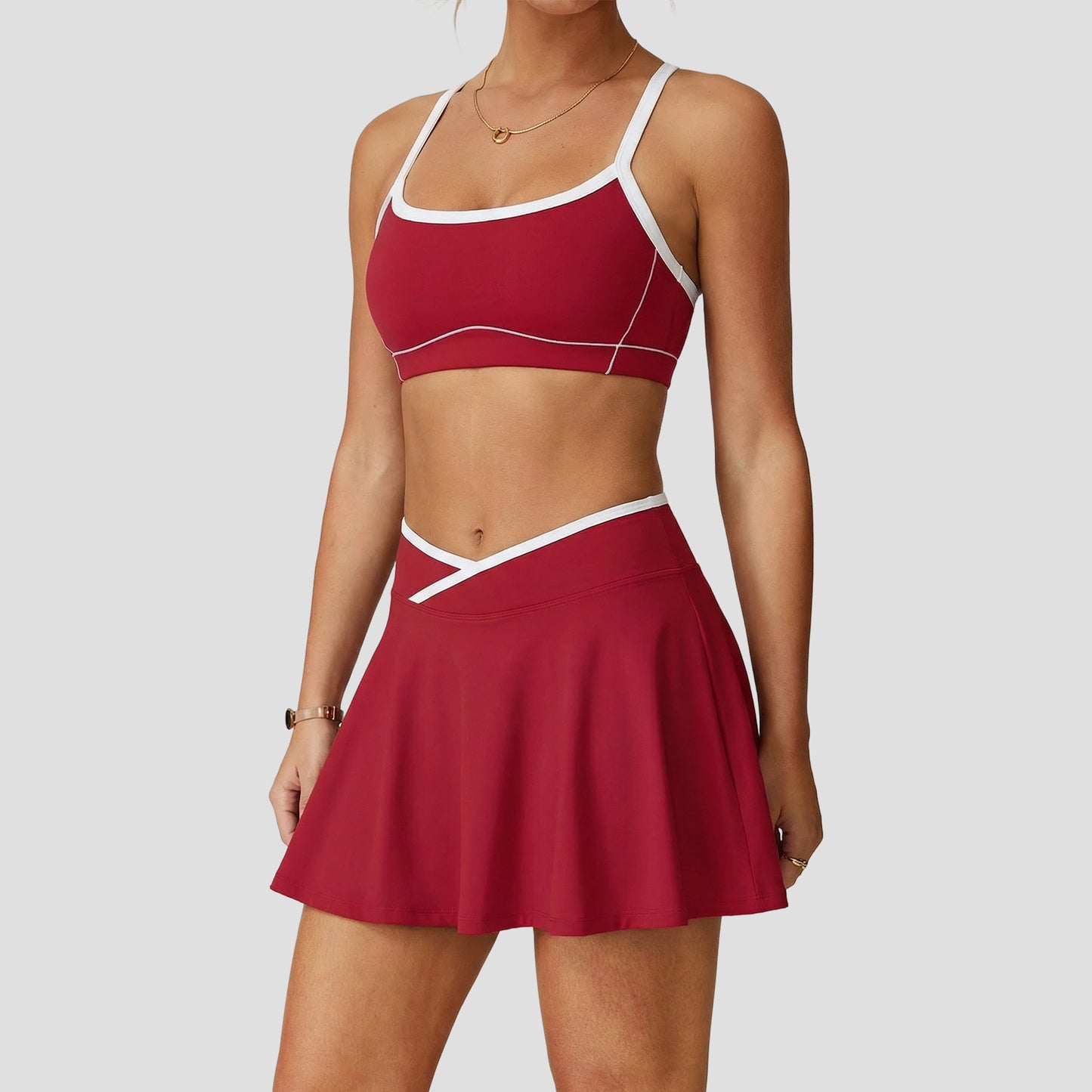 Strappy Bra & Mini Skirt Active Set - Naked Feel Yoga & Sports Wear