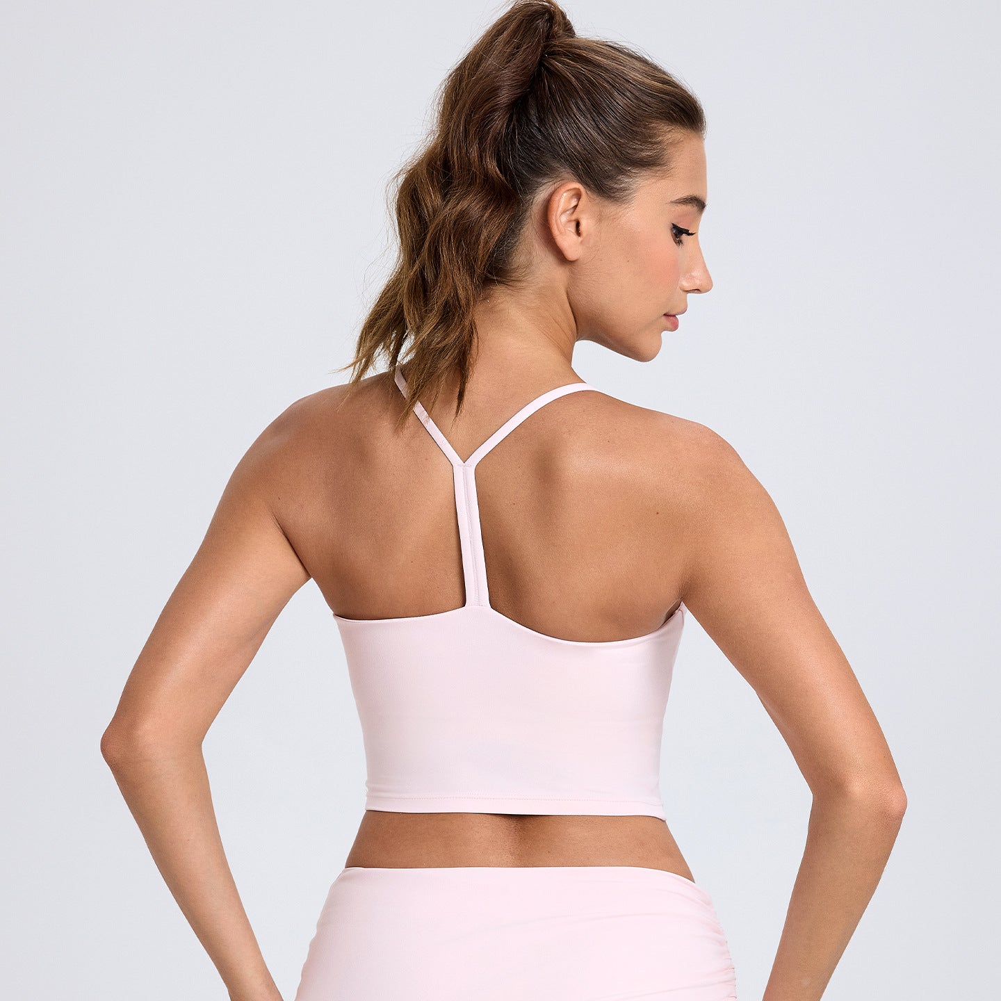 Cross-Back Workout Vest with Built-In Bra - Stretchy Yoga Tank