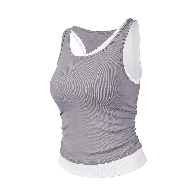 Asymmetric Layered Outdoor Sports Vest High Elasticity Yoga Tank