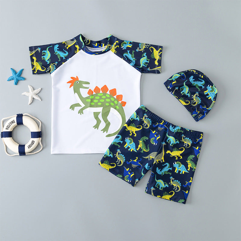 Boys Quick-Dry Rash Guard Swimwear with Sun Protection