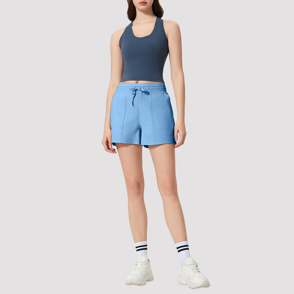 ice-cool drawstring waist shorts for yoga and activewear