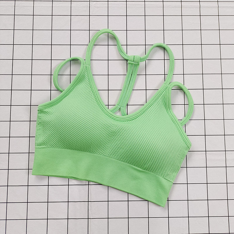 Nude feel sport bra with crisscross back
