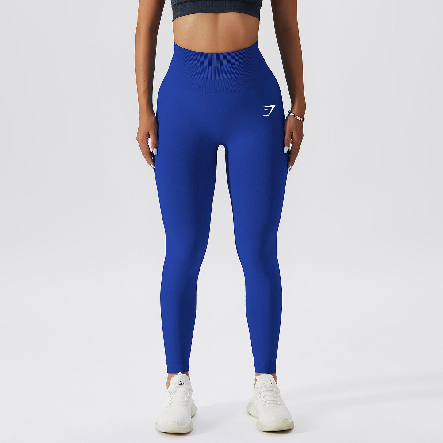 High-waisted butt-lifting yoga leggings mid-length gym training