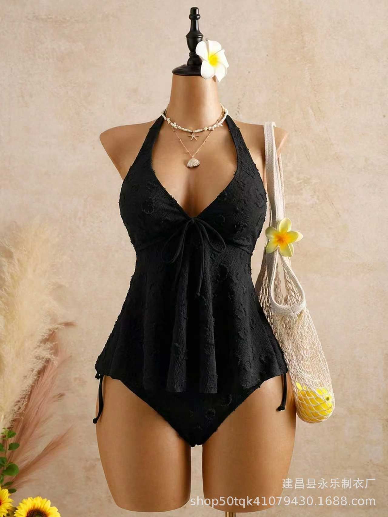 V-neck tie-front camisole lingerie top