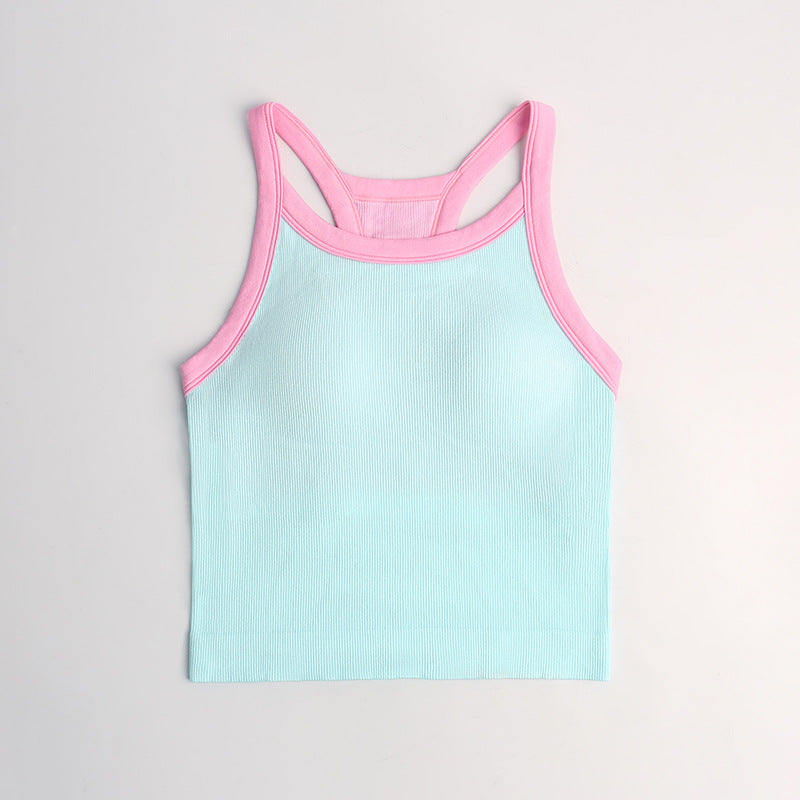Fixed-Bra Tank Top with Built-in Padding & Wide Straps