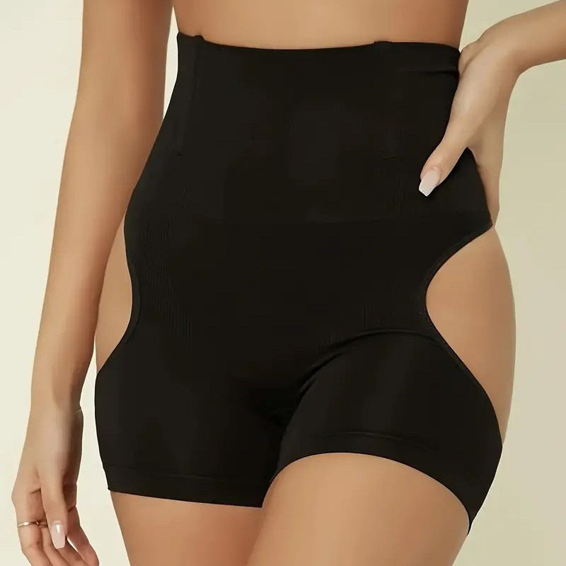 High-Waisted Butt-Lift Shapewear Shorts Side Cutouts