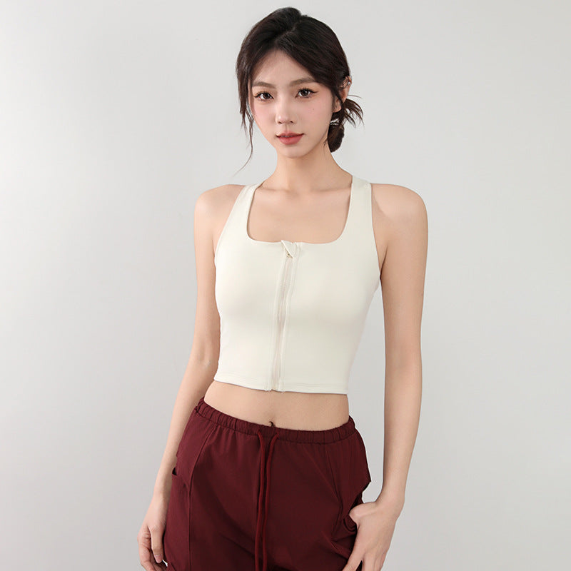Crisscross Strappy High-Impact Sports Bra with Removable Padded Cups